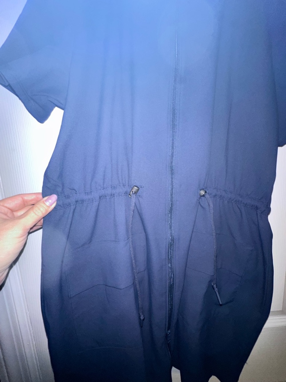 Beyond Yoga Navy Active Zip Dress - Picture 2 of 6